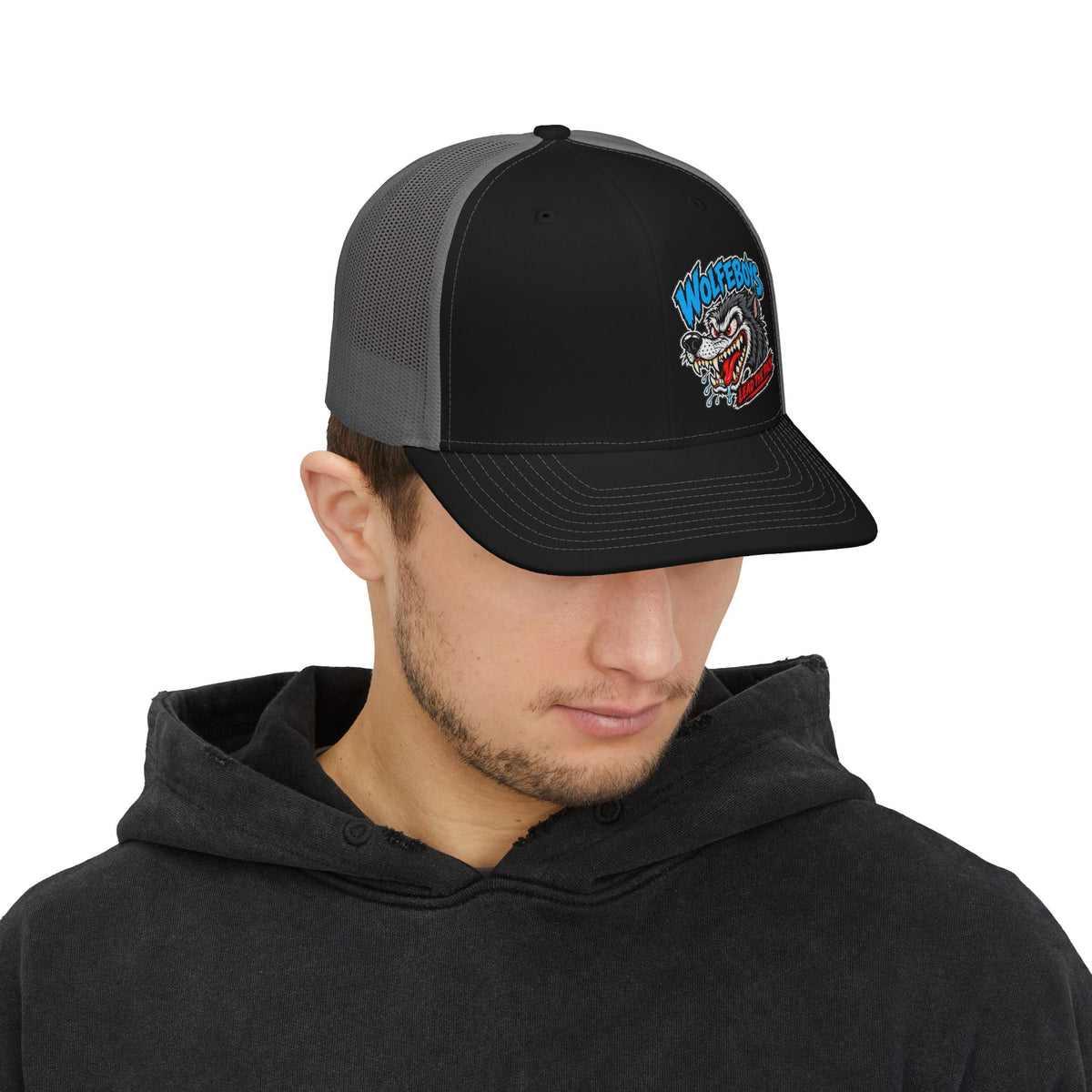 Trucker Cap — 'WOLFEBOYS' Vintage Wolf Patch Snapback