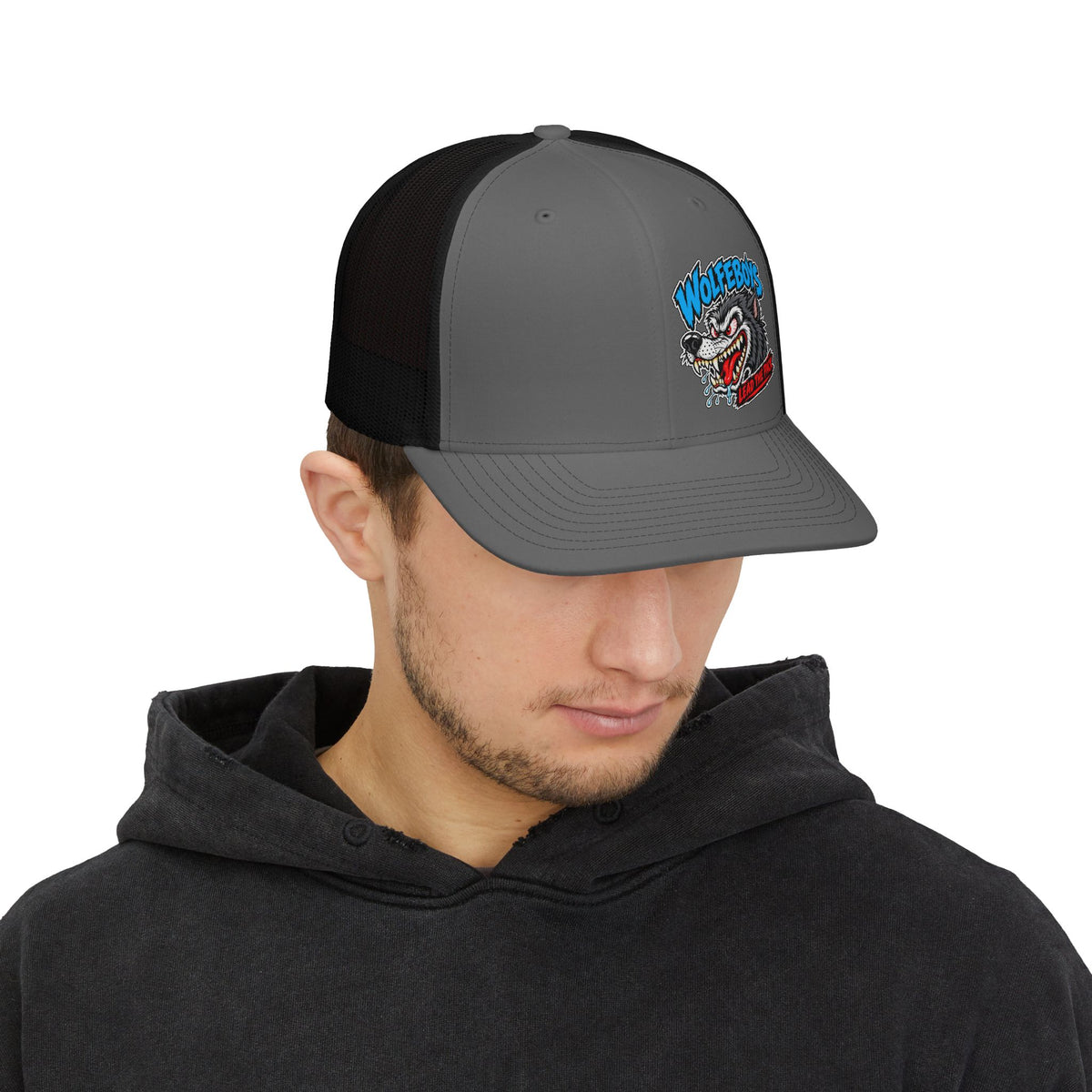Trucker Cap — 'WOLFEBOYS' Vintage Wolf Patch Snapback