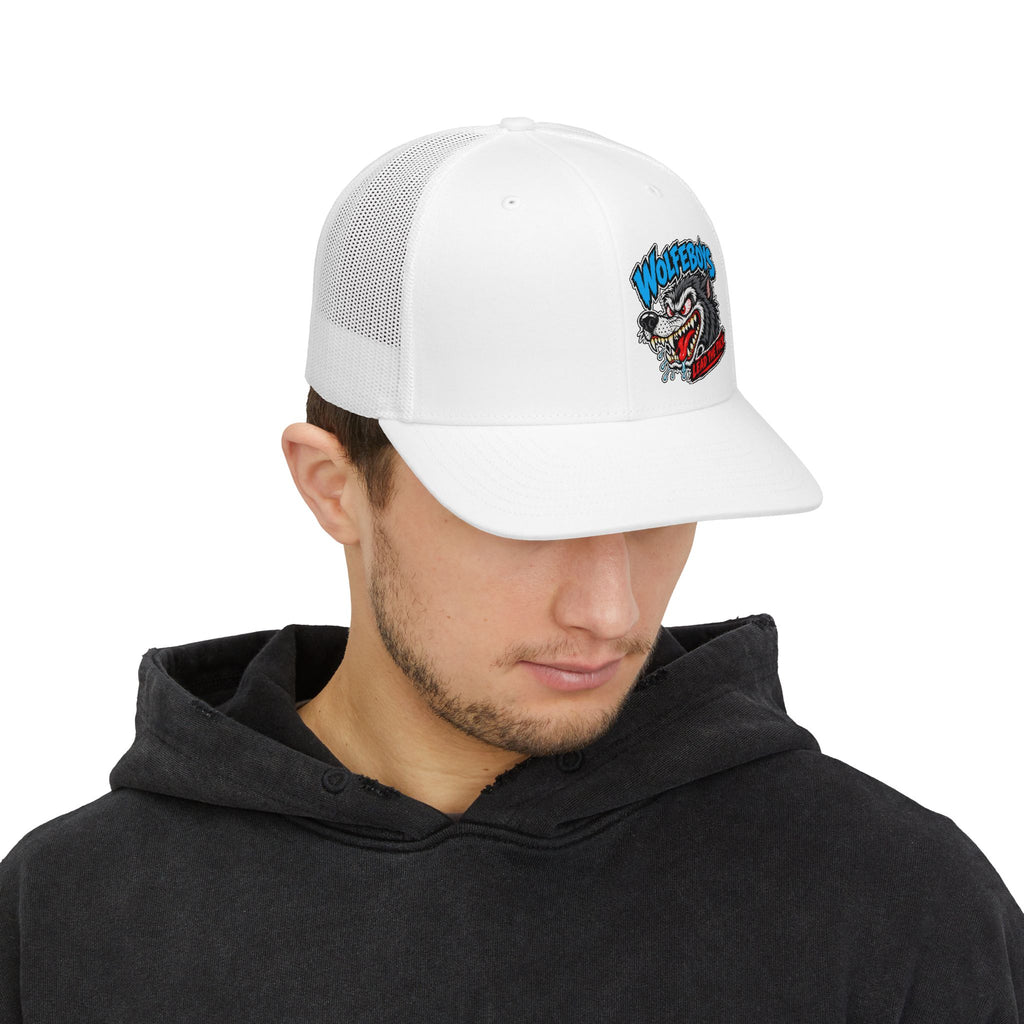 Trucker Cap — 'WOLFEBOYS' Vintage Wolf Patch Snapback