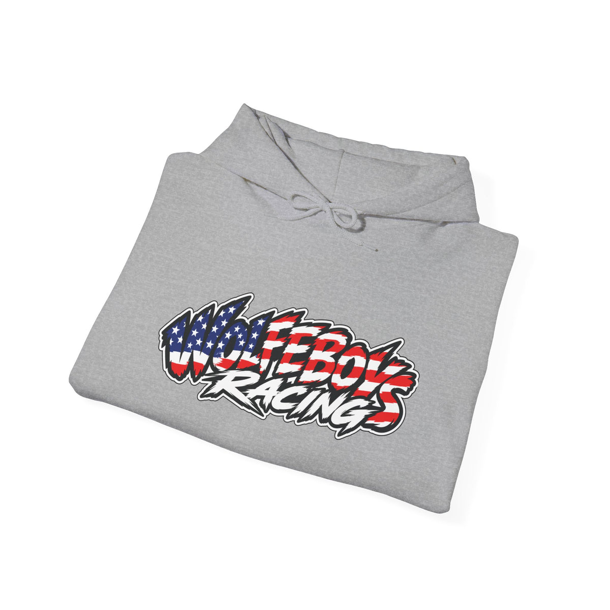 Wolfeboys Racing Hoodie – American Flag Graphic Racing Pullover