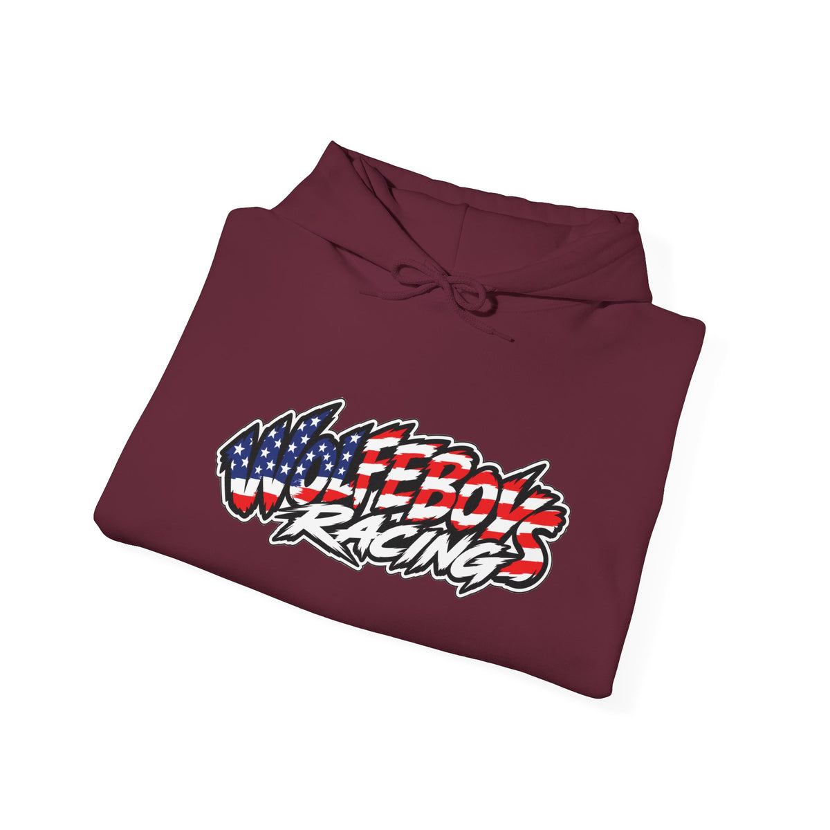 Wolfeboys Racing Hoodie – American Flag Graphic Racing Pullover