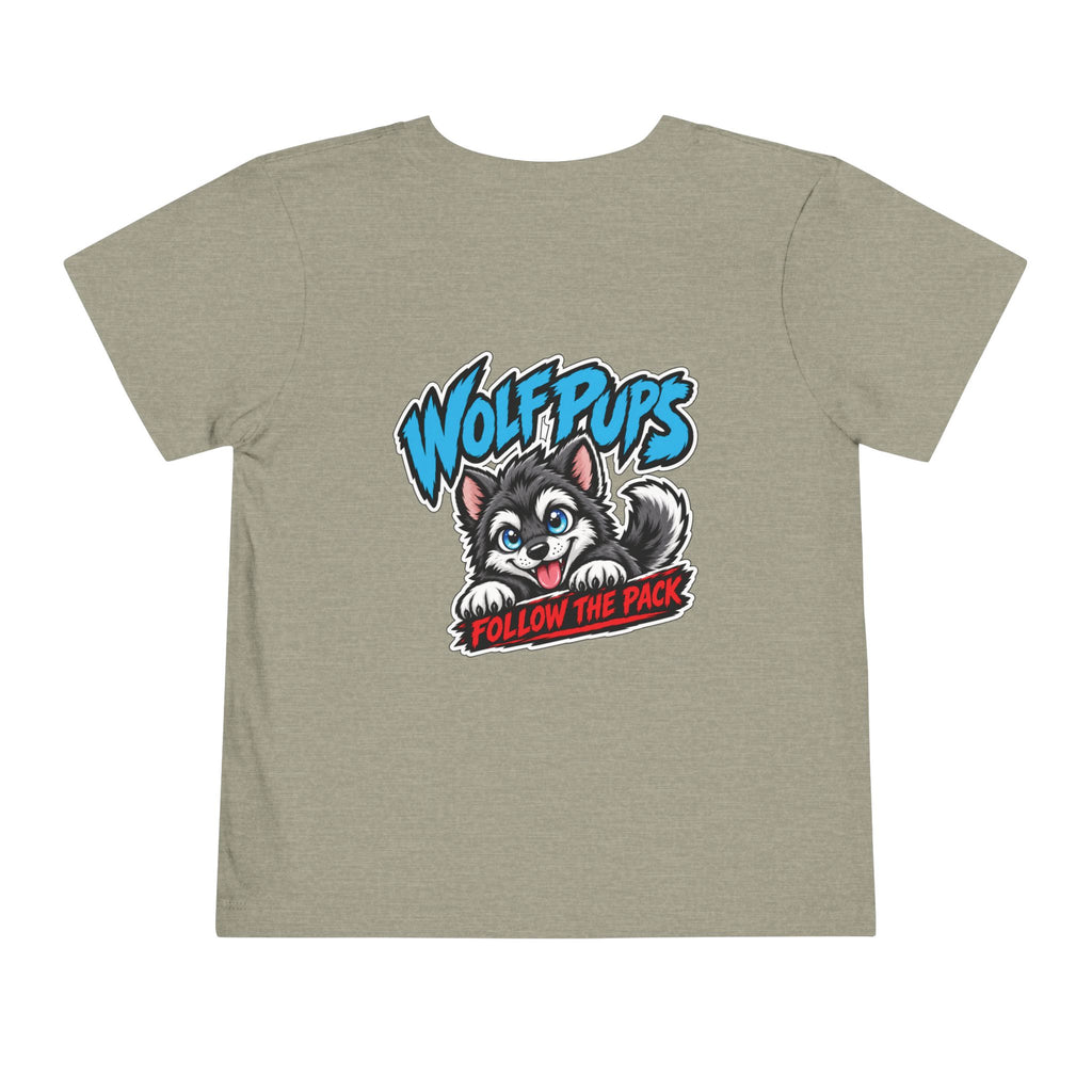 Toddler Tee — 'Wolf Pups Follow the Pack' Cute Husky Graphic Shirt