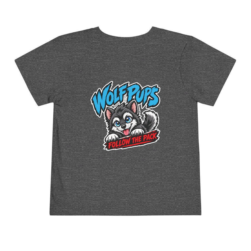 Toddler Tee — 'Wolf Pups Follow the Pack' Cute Husky Graphic Shirt
