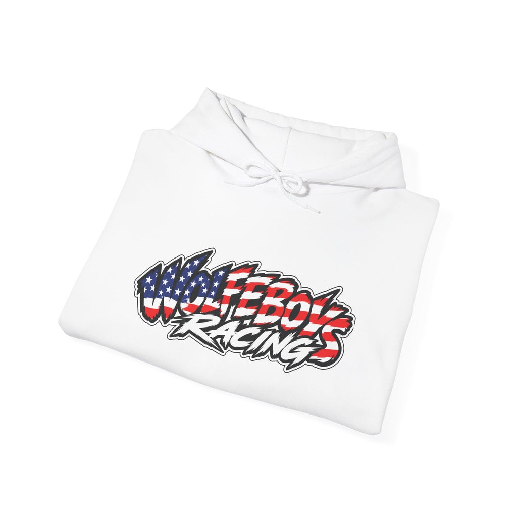 Wolfeboys Racing Hoodie – American Flag Graphic Racing Pullover