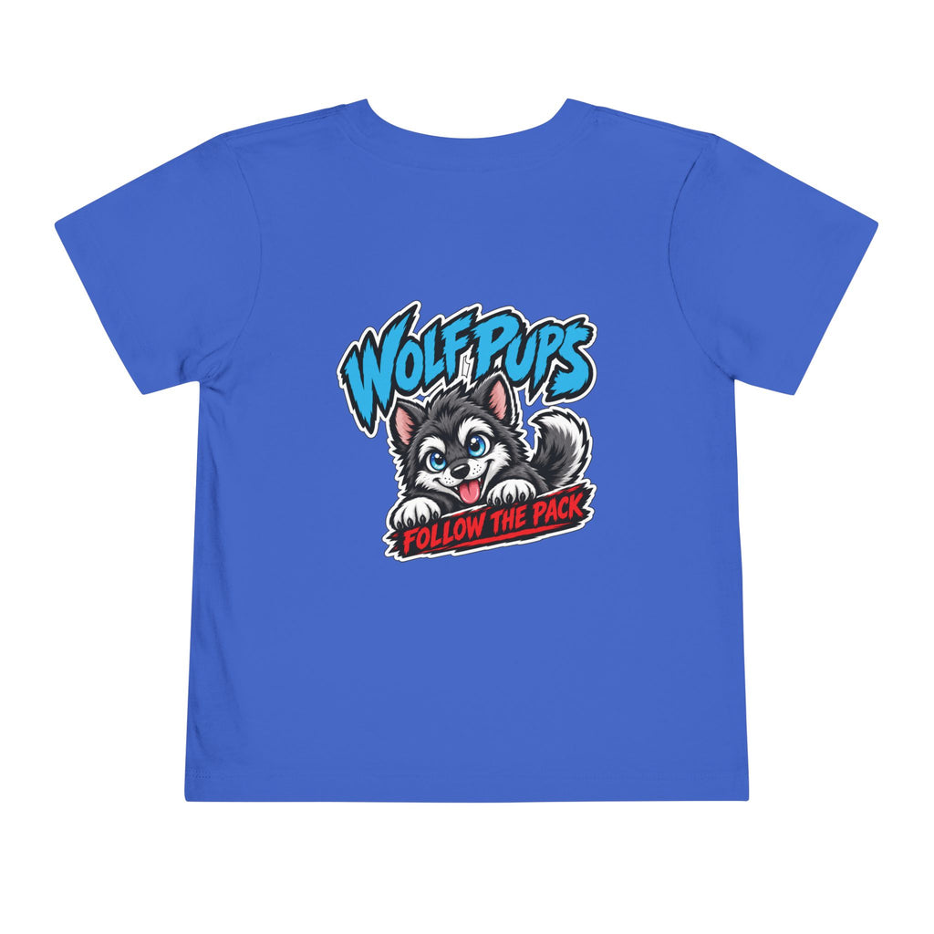 Toddler Tee — 'Wolf Pups Follow the Pack' Cute Husky Graphic Shirt